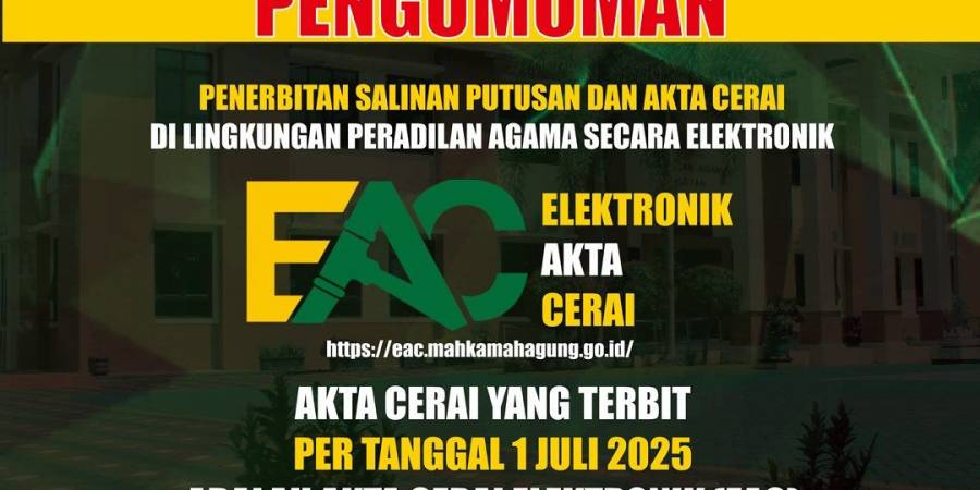 Penerbitan Salinan Putusan dan Akta Cerai Secara Elektronik